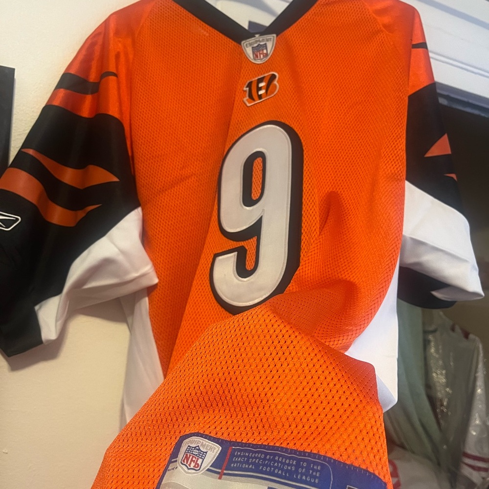 Reebok NFL Equipment Cincinnati Bengals #9 Carson Palmer Orange Football Jersey